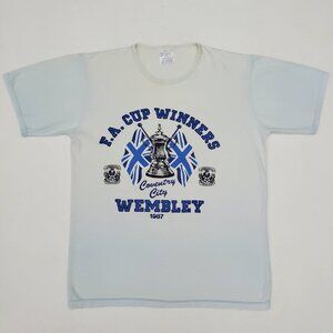 COVENTRY CITY FC 1987 FA Cup Wembley Final Mens Size S Vintage Football T-Shirt